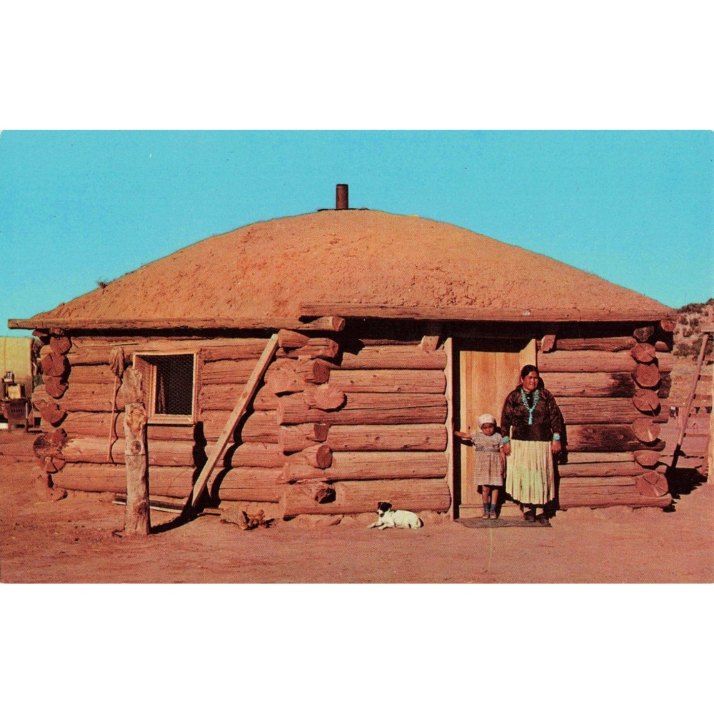 Vintage Navajo Indian Hogan Postcard Southwest Post Card Co K-456 Unused - Picture 1 of 2